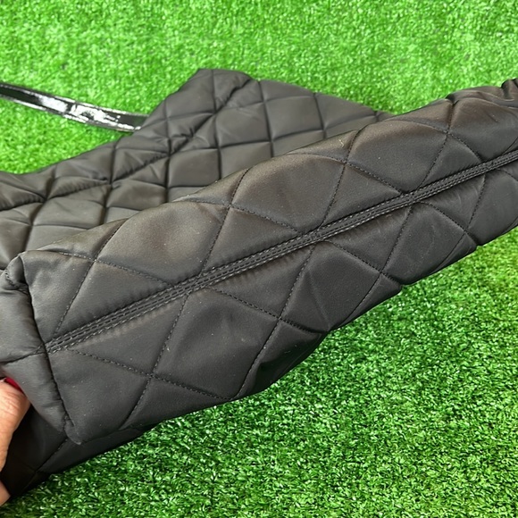 Michael Michael Kors BlackNylon Quilted Tote with Silver MK ACCENTS - Picture 11 of 11